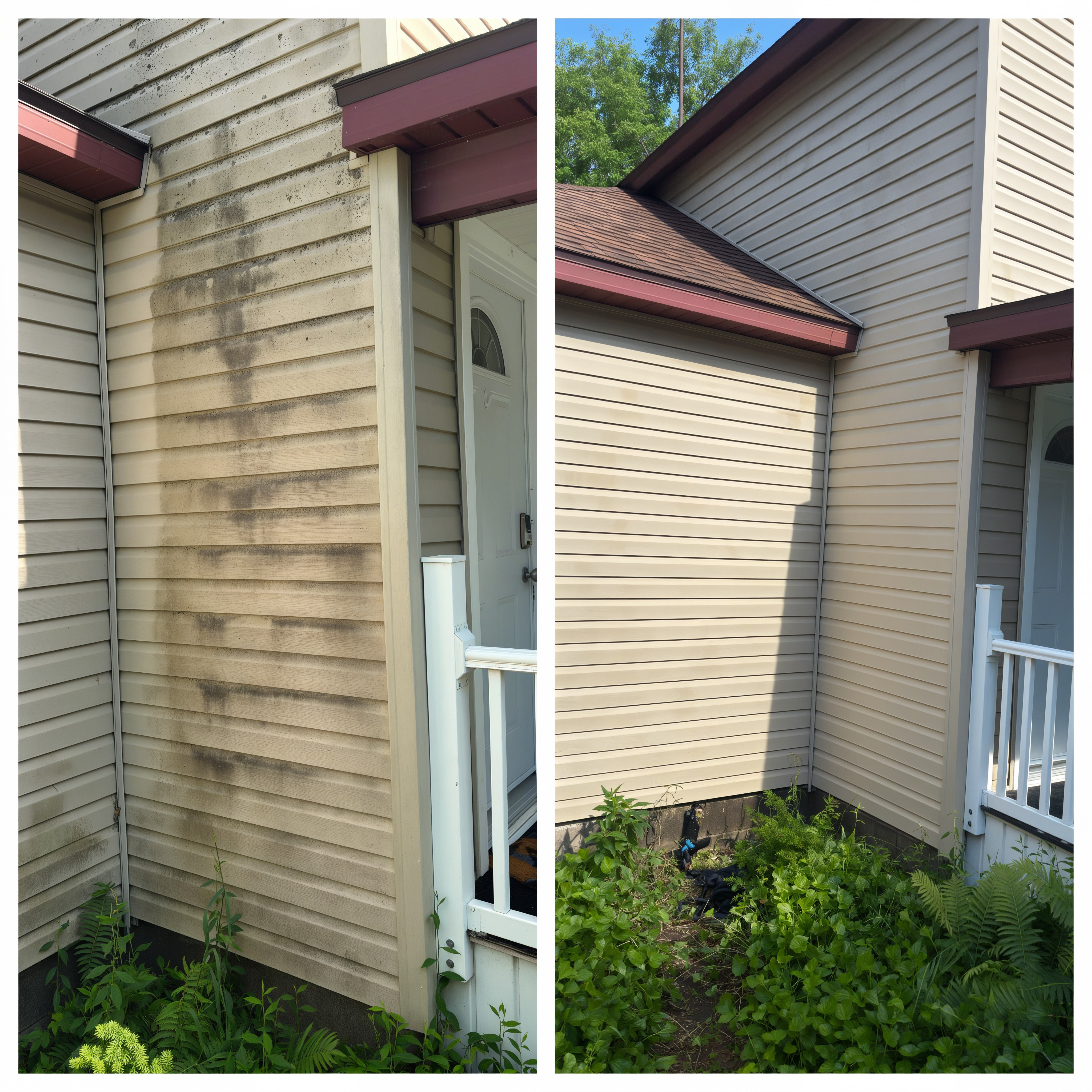After: house siding cleaned of green algae, Mt. Pleasant area